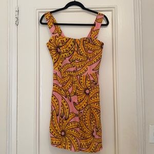 Farm Rio banana print linen dress